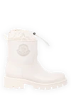 Moncler Beige rubber boots with corrugated soles - brand logo. 100% rubber. Country of manufacture: Italy. Care: specialized cleaning - photo 1