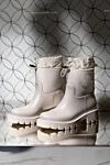 Beige rubber boots with corrugated soles Moncler - brand logo. 100% rubber. Country of manufacture: Italy. Care: specialized cleaning - photo 6