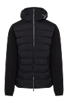 Moncler Куртка чоловіча чорна з капюшоном - логотип бренду. капюшон. 50% поліамід, 50% бавовна. блискавка. дві бічні кишені. Країна виробник: Італія. Догляд: спеціалізоване чищення - фото 1