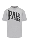 Palm Angels Gray men's T-shirt with a large logo - brand logo. 100% cotton. Country of manufacture: Italy. Care: specialized cleaning - photo 1