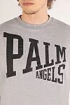 Palm Angels Gray men's T-shirt with a large logo - brand logo. 100% cotton. Country of manufacture: Italy. Care: specialized cleaning - photo 5