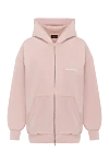 Balenciaga Cardigan pink women's cotton with logo - brand logo. hood. 100% cotton. Closure: zipper. two side pockets. Country of manufacture: Italy. Care: specialized cleaning - photo 1