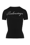 Women's T-shirt with a logo. Balenciaga - 95% cotton, 5% elastane. Country of manufacture: Italy. Care: specialized cleaning - photo 6