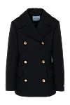 Prada Women's trench coat made of wool blue - golden buttons. 100% wool. Closure: buttons. two side pockets. Country of manufacture: Italy. Care: specialized cleaning - photo 1