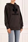 Isabel Marant Hoodie for women brown with logo - logo. hood. 88% cotton, 12% polyester. Closure: drawstring. Country of manufacture: Italy. Care: specialized cleaning - photo 3