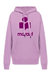 Isabel Marant Hoodie for women purple with logo - logo. hood. 88% cotton, 12% polyester. Closure: drawstring. Country of manufacture: Italy. Care: specialized cleaning - photo 1