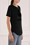 Isabel Marant Women's black T-shirt with logo - brand logo. 100% linen. Country of manufacture: Italy. Care: specialized cleaning - photo 3