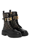 Fendi Women's boots Wmns Fendigraphy brown - logo pattern, large logo on strap . Closure: laces, strap. 60% genuine leather, 40% textiles. Country of manufacture: Italy. Care: specialized cleaning - photo 3