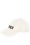 Fendi Women's beige cap made of cotton - brand logo. 100% cotton. Country of manufacture: Italy. Care: specialized cleaning - photo 3