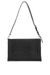 Fendi Сумка через плече чоловіча чорна - логотип бренду. 100% натуральна шкіра. Ремінь: плечовий ремінь. блискавка. Країна виробник: Італія. Догляд: спеціалізоване чищення - фото 1