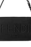 Fendi Сумка через плече чоловіча чорна - логотип бренду. 100% натуральна шкіра. Ремінь: плечовий ремінь. блискавка. Країна виробник: Італія. Догляд: спеціалізоване чищення - фото 5