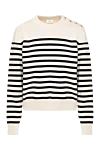 Celine Women's beige striped jumper - stripe pattern. 100% cotton. Country of manufacture: Italy. Care: specialized cleaning - photo 1