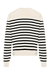 Women's beige striped jumper Celine - stripe pattern. 100% cotton. Country of manufacture: Italy. Care: specialized cleaning - photo 6