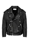 Celine Women's black leather jacket with belt - asymmetrical design. 100% genuine leather. buttons, zipper. two side pockets. Country of manufacture: Italy. Care: specialized cleaning - photo 1