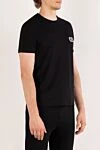 Valentino Men's black T-shirt with logo - brand logo. 100% cotton. Country of manufacture: Italy. Care: specialized cleaning - photo 3