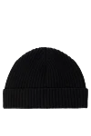 Valentino Men's black hat with gold cashmere logo - brand logo. 100% cashmere. Country of manufacture: Italy. Care: specialized cleaning - photo 3