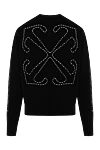 Off-White Black men's jumper with a large pattern - graphic pattern on the back and sleeves. 74% cotton, 26% polyamide. Country of manufacture: Italy. Care: specialized cleaning - photo 7