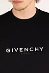 Givenchy Men's T-shirt black with logo - brand logo. 100% cotton. Country of manufacture: Italy. Care: specialized cleaning - photo 5