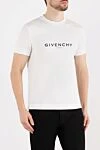 Givenchy Men's T-shirt white with logo - brand logo. 100% cotton. Country of manufacture: Italy. Care: specialized cleaning - photo 3