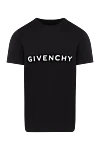 Givenchy Чоловіча чорна футболка з великим логотипом - логотип бренду. 100% бавовна. Країна виробник: Італія. Догляд: спеціалізоване чищення - фото 1