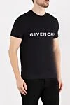 Givenchy Men's black T-shirt with a large logo - brand logo. 100% cotton. Country of manufacture: Italy. Care: specialized cleaning - photo 3