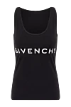 Givenchy Топ жіночий чорний з логотипом - логотип бренду. 90% бавовна, 10% еластан. Країна виробник: Італія. Догляд: спеціалізоване чищення - фото 1