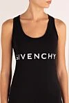 Givenchy Women's black top with logo - brand logo. 90% cotton, 10% elastane. Country of manufacture: Italy. Care: specialized cleaning - photo 5