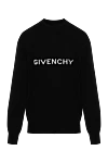 Givenchy Джемпер чоловічий чорний вовняний з логотипом - логотип бренду. 100% шерсть. Країна виробник: Італія. Догляд: спеціалізоване чищення - фото 1