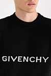 Givenchy Men's black woolen jumper with logo - brand logo. 100% wool. Country of manufacture: Italy. Care: specialized cleaning - photo 5