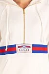 Gucci Hoodie for women white with logo - logo. hood. 100% cotton. Closure: drawstring, zipper. front large pocket. Country of manufacture: Italy. Care: specialized cleaning - photo 5