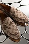 Gucci Лоферы женские с логотипом из текстиля - паттерн логотипа бренда. 100% тестиль. Страна производитель: Италия. Уход: специализированная чистка - фото 7