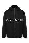 Givenchy Hooded jacket for men black with a large logo - brand logo. hood. 100% polyester. zipper, drawstring. two side pockets. Country of manufacture: Italy. Care: specialized cleaning - photo 1