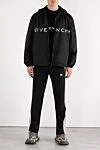 Куртка з капюшоном чоловіча чорна з великим логотипом Givenchy - логотип бренду. капюшон. 100% поліестер. блискавка, куліска. дві бічні кишені. Країна виробник: Італія. Догляд: спеціалізоване чищення - фото 2