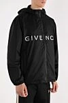 Givenchy Hooded jacket for men black with a large logo - brand logo. hood. 100% polyester. zipper, drawstring. two side pockets. Country of manufacture: Italy. Care: specialized cleaning - photo 3