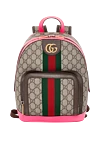 Gucci Женский рюкзак Ophidia с логотипом GG - фурнитура золотистого цвета, логотип Double G, красно-зеленая полоса Web. ткань на основе хлопка и льна. Ремень: регулируемые плечевые ремни. Размер: Ш 22 х В 29 х Г 15 см. карман на молнии спереди, внутренний карман на молнии. молния. Страна производитель: Италия. Уход: специализированная чистка - фото 1