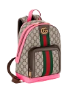 Gucci Женский рюкзак Ophidia с логотипом GG - фурнитура золотистого цвета, логотип Double G, красно-зеленая полоса Web. ткань на основе хлопка и льна. Ремень: регулируемые плечевые ремни. Размер: Ш 22 х В 29 х Г 15 см. карман на молнии спереди, внутренний карман на молнии. молния. Страна производитель: Италия. Уход: специализированная чистка - фото 3