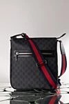 Crossbody bag GG men's black Gucci - red and blue stripe Web. 100% canvas. Closure: zipper. Size: W 27 x H 30 x D 4.5 cm. Front zip pocket. Country of manufacture: Italy. Care: specialized cleaning - photo 2