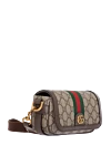 Gucci Ophidia Mini Bag with Double G Logo - Double G logo, WEB stripe, Gold-colored hardware. 100% GG Supreme textile in beige color . Size: W 18.5 x H 10 x D 5.5 cm. Strap: Detachable and adjustable 55cm shoulder strap. magnetic clasp. Country of manufacture: Italy. Care: specialized cleaning - photo 3