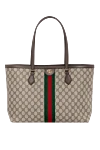 Gucci Ophidia tote bag in medium size - gold hardware, Double G logo, red and green Web stripe. made of textile and metal- and chrome-free tanned leather. Belt: double leather handles 25 cm high and 54 cm long. Size: W 38 x H 28 x D 14 cm. Front zip pocket, interior zip pocket. magnetic clasp. Country of manufacture: Italy. Care: specialized cleaning - photo 1