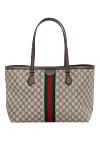 Ophidia tote bag in medium size Gucci - gold hardware, Double G logo, red and green Web stripe. made of textile and metal- and chrome-free tanned leather. Belt: double leather handles 25 cm high and 54 cm long. Size: W 38 x H 28 x D 14 cm. Front zip pocket, interior zip pocket. magnetic clasp. Country of manufacture: Italy. Care: specialized cleaning - photo 4