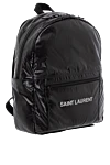 Saint Laurent Men's black backpack with logo - brand logo. 100% polyester. Strap: Adjustable shoulder straps. Front zip pocket on outside. Closure: zipper. Country of manufacture: Italy. Care: specialized cleaning - photo 3