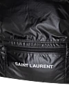 Saint Laurent Men's black backpack with logo - brand logo. 100% polyester. Strap: Adjustable shoulder straps. Front zip pocket on outside. Closure: zipper. Country of manufacture: Italy. Care: specialized cleaning - photo 5