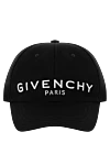 Givenchy Men's black cap made of cotton and acrylic - brand logo. 90% cotton, 10% acrylic. Country of manufacture: Italy. Care: specialized cleaning - photo 1