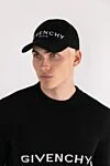 Men's black cap made of cotton and acrylic Givenchy - brand logo. 90% cotton, 10% acrylic. Country of manufacture: Italy. Care: specialized cleaning - photo 2