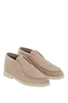 Loro Piana Men's beige nubuck loafers. - contrast sole. 100% nubuck. Country of manufacture: Italy. Care: specialized cleaning - photo 3