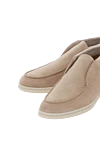 Loro Piana Men's beige nubuck loafers. - contrast sole. 100% nubuck. Country of manufacture: Italy. Care: specialized cleaning - photo 5