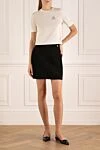 Black viscose mini skirt Balmain - branded buttons. 100% viscose. Closure: zipper. Country of manufacture: Italy. Care: specialized cleaning - photo 2