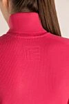 Women's golf wool pink with logo Balmain - brand logo. 100% wool. Country of manufacture: Italy. Care: specialized cleaning - photo 6