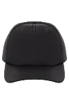 Valentino Men's cap black - brand logo. 100% polyamide. Country of manufacture: Italy. Care: specialized cleaning - photo 1