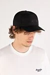 Men's cap black Valentino - brand logo. 100% polyamide. Country of manufacture: Italy. Care: specialized cleaning - photo 2